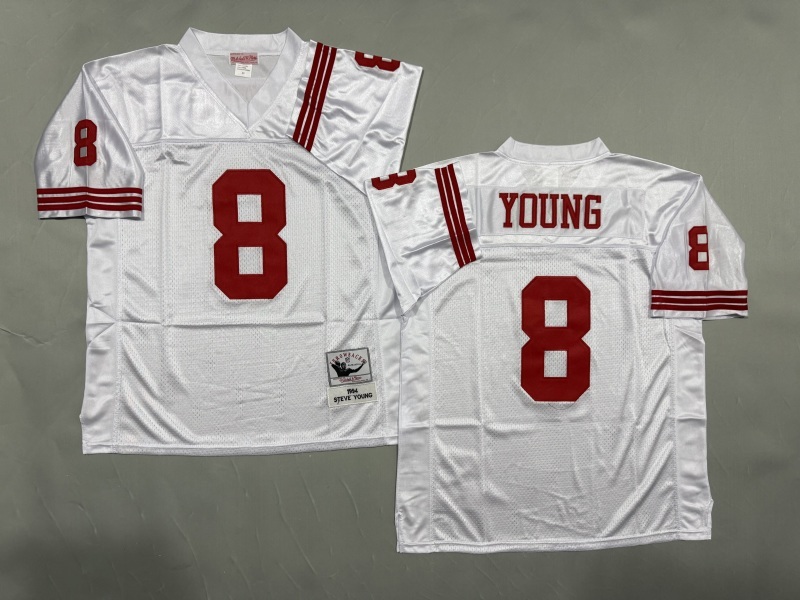 Men 2025 San Francisco 49ers #8 Young white Throwback Limited NFL Jersey style 001->san francisco 49ers->NFL Jersey